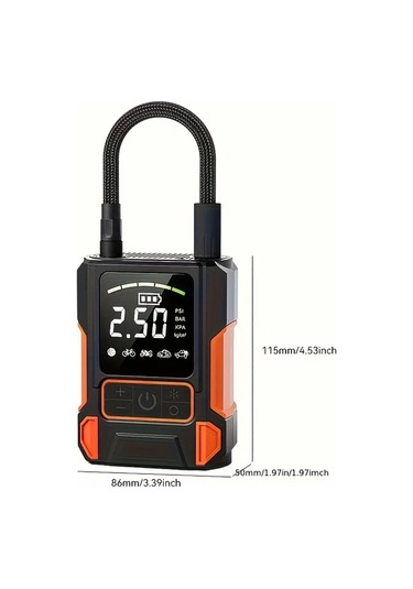 Xuweiwei Turuncu Siyah Sarj Edilebilir Mini Hava Pompasi Usb Sarjli Tasinabilir Sisme Aleti Araba Lastik Motosiklet Bisiklet Basketbol Toplari Icin