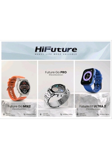 HiFuture Mix2 1.43" AMOLED Ekran BT Arama IP68 Su Geçirmez Akıllı Saat