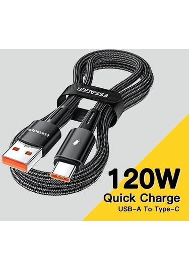 Flybuy Esger 2m Usb-c Süper Uzun 120w Hızlı Şarj 480mbps Veri İletim Kablosu