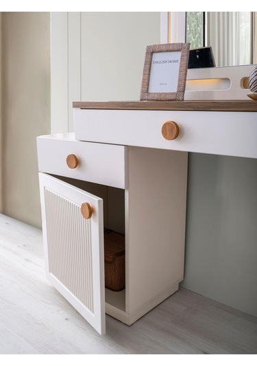 %100 Mdf-aytaşı-bohem Mahlas Aynalı Şifonyer-makyaj Masası Beyaz
