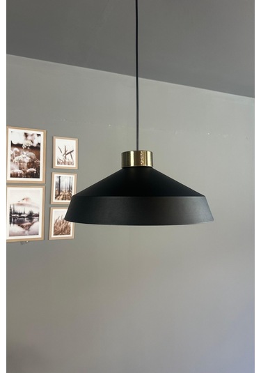 Lema Tekli Avize Plafonyer Başlık Sarkıt Lamba Restoran Cafe Salon Avizeleri Siyah