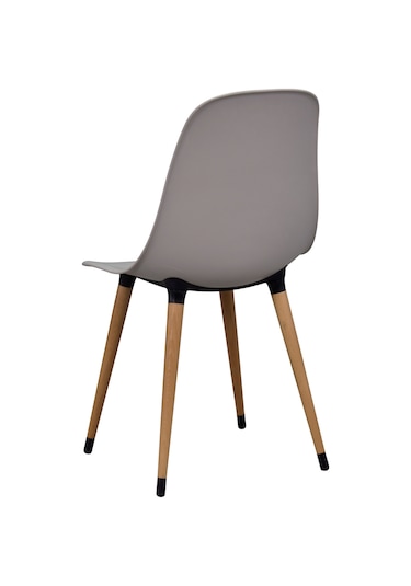 Vilinze Eames Naturel Ahşap Ayak Plastik Gri Sandalye Eames-beyaz Gri - Naturel