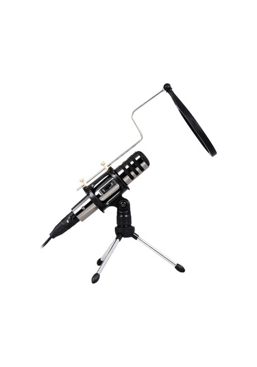 Mufunye Çok İşlevli Kondansatör Mikrofon Kayıt Mikrofonu Kiti 3.5mm Cep Telefonu Bilgisayar Karaoke Ses Mikrofonu Tripodlu