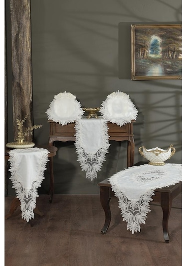 Işıl Salon Takımı 5 Parça Krem Krem
