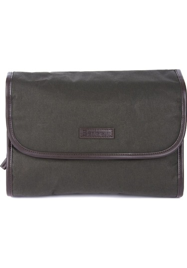 Barbour Wax Hanging Washbag Organizer Ol71 Olive-Olive-1