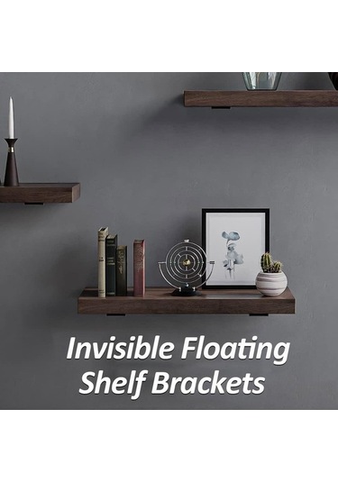 Novahub Yüzer Metal Döküm Raf Braketleri Siyah Kaplama, 4 Adet, Gizlilik Ve Dayanıklılık İçin Mükemmelraf Braketleri Diğer