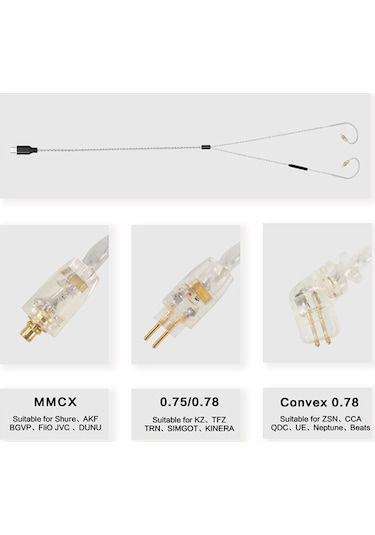 Skycity Jcally Lt4c100 5n Oksijensiz Bakır Gümüş Kaplı Kulaklık Upgrade Kablosu, Type-c, 3 Tuşlu, Hıfı Ses, 0.75/0.78/mmcx Uçları, Gümüş