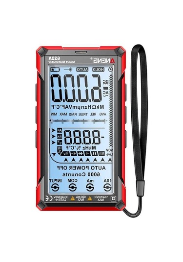 Maoyaya Aneng 622b Dokunmatik Multimetre, Yüksek Hassasiyetli Yanma Önleyici Led Işıklı