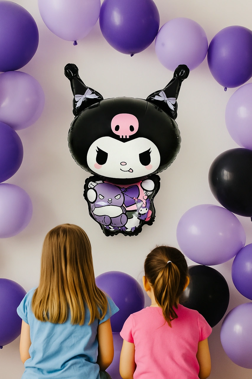 Folyo Balon Kuromi Temalı 80x50 Cm Mor-siyah Tonlarında Doğum Günü Balonu Diğer