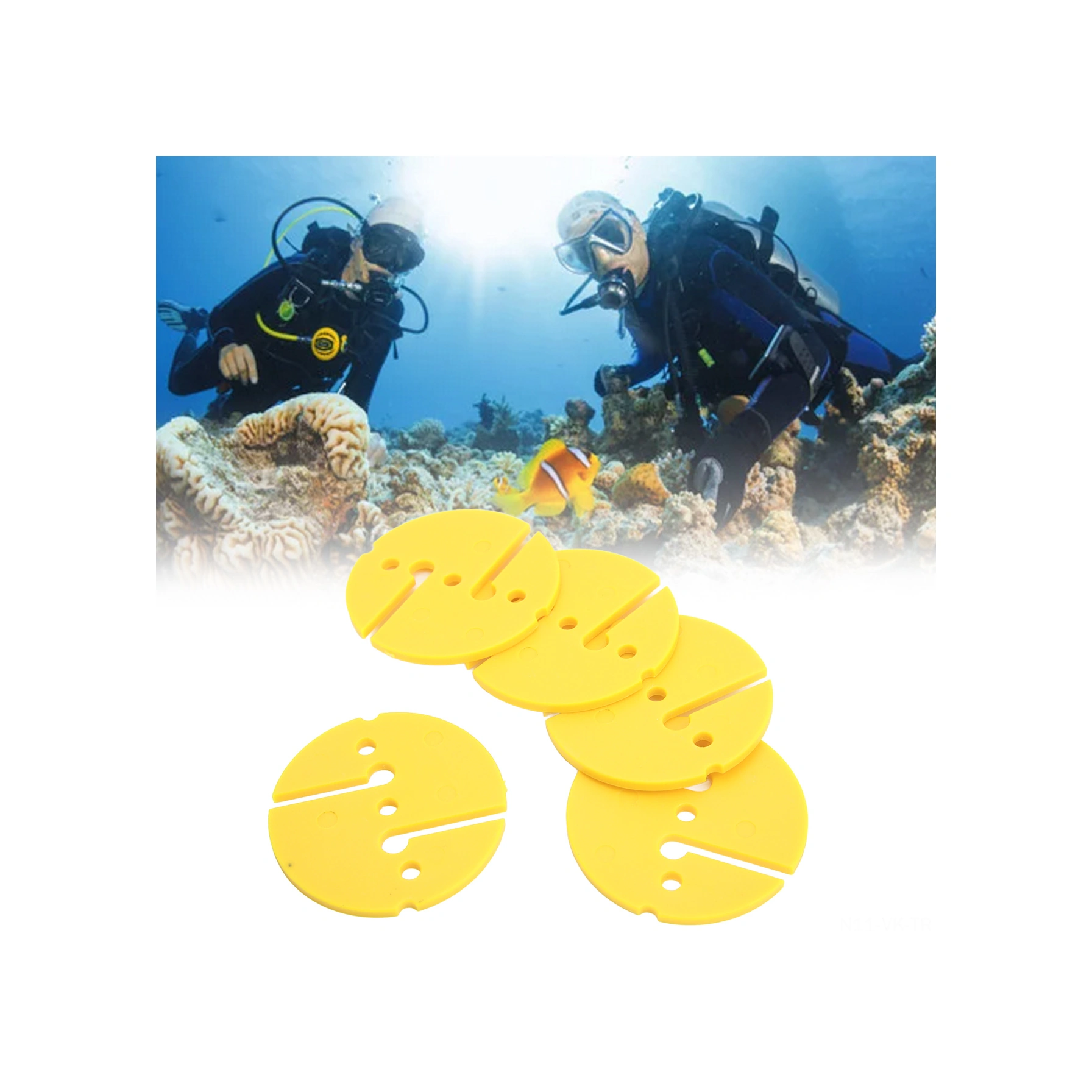 Vkemall Sünger Dalışi İçin Pvc Çubuk İşaretleyici 5 Adet , Mağara Ve Enkaz Dalışları, 6cm, Sarı Sarı