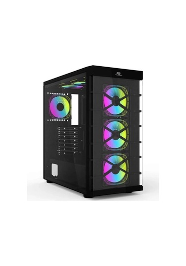 Power Boost PB-GR222BB RGB 7 Fanlı ATX Mid-Tower Oyuncu Kasası Siyah