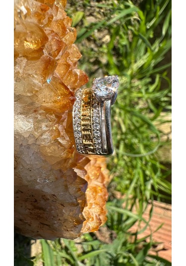 Canım Annem Yazılı Gümüş Yüzük Zirkon Taşlı Sodyum Kaplama