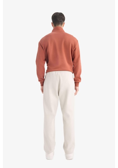 Defacto Regular Fit Beli Bağcıklı Cepli Düz Paça Kalın Eşofman Altı D7836ax25aubg766 Bej