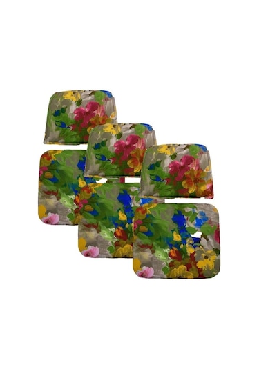 Knsz minder seti 3 lü mazlum çiçek desen oturma ve sırt tel sandalyesi minderi bir arada