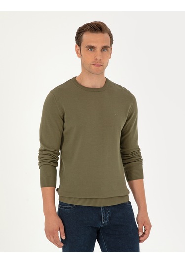 Pierre Cardin Erkek Koyu Haki Kazak /triko 50296575-vr111 Koyu Haki