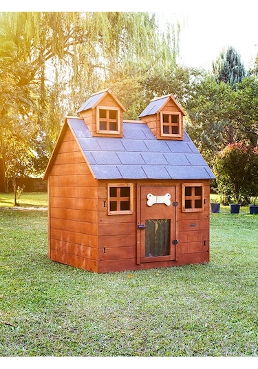 Mandu Bahçeli Ultra Lüks Ahşap Köpek Kulübesi Evi