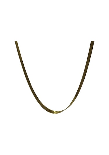 İtalyan 4 Mm Sarı Çelik Ezme Zincir 45 Cm altın