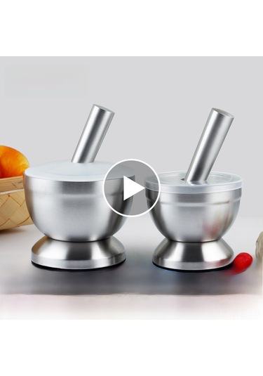 Wezone Ev Kullanımlı 304 Çelik Pestle Ve Mortar - Biber, Sarımsak, Baharat Öğütücü - Mini, Dayanıklı, Kolay Temizlenir Büyük Boy, Plastik Kapak Diğer