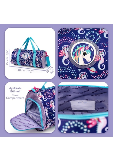 Milk&moo Ayris Çocuk Spor Çantası Ayakkabı Bölmeli Ayarlanabilir Askılı