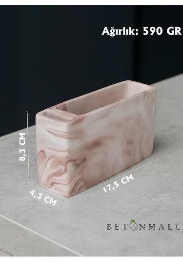 El Yapımı Beton Gri Alçı Peçetelik Minimal Masa Ve Mutfak Dekoru Kafe & Bar İçin Kahverengi