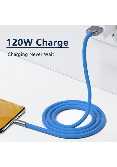 120 W 6A Süper Hızlı Şarj Tipi C Sıvı Silikon Kablo Hızlı Şarj Usb Huawei Mate 50 İçin Usb Kabloları İos Uyumlu 14 Kablo 56373382