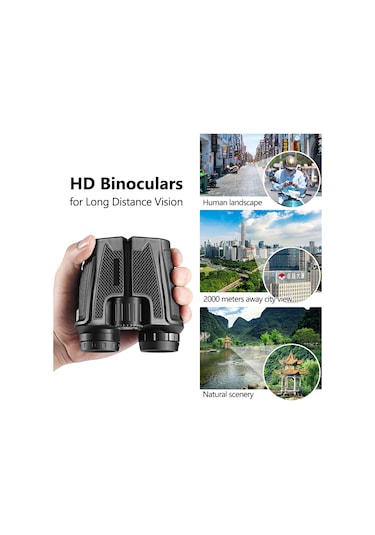 Wezone 12x Büyütme 25mm Lensli Bak4 Prisma Işık Geçirici Çift Gözlü Binokül, Outdoor, Kuş İzleme, Spor Etkinlikleri İçin Hafif Ve Dayanıklı