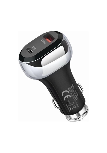 Taşınabilir 2 Bağlantı Noktalı Usb + Tip-c Pd 20w Şarj Cihazı Hızlı Şarj Qc3.0 Cep Telefonu Şarj Cihazı Hızlı Araç Şarj Cihazı