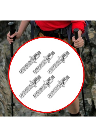 Dolıty 6x Yürüyüş Kutup Ucu Tırmanma Aksesuarları, Seyahat Gümüş