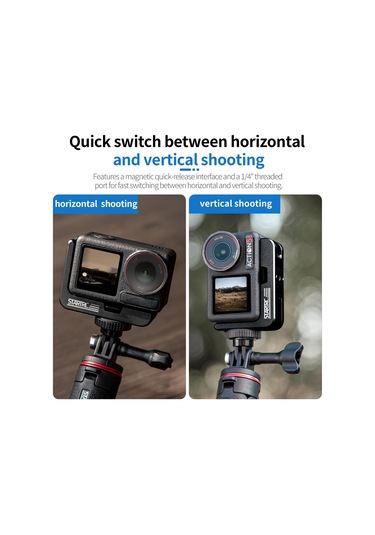 Djı Osmo Action 5 Pro / 4/3 Startrc L-şekilli Manyetik Hızlı Bırakma Braketi İçin Siyah