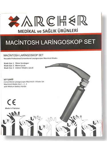 Archer Macintosh Laringaskop Set 3'lü