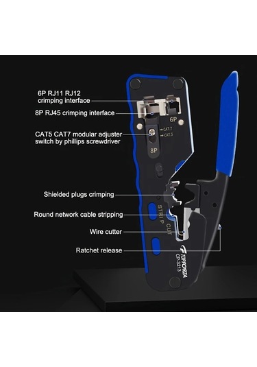 Xuweiwei Topforza 3ü 1 Arada Ağ Kıvırma Pensesi Ayarlanabilir Dovetail Klipsleri İçin Kristal Başlıklı Ve Soyma Kesme Fonksiyonu