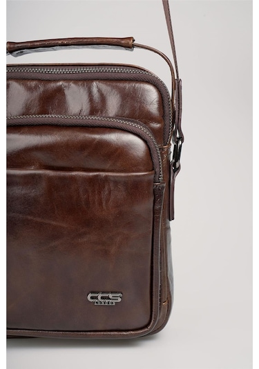Ççs 31591 Hakiki Deri Askılı Çanta Kahve
