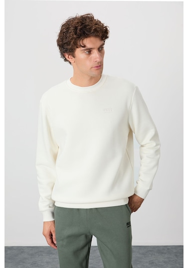 Tommy Life Omar Ekru Şardonlu Erkek Sweatshirt - 88137 Ekru