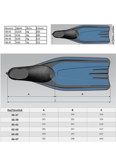 Apnea Split Dalış Paleti 40-41