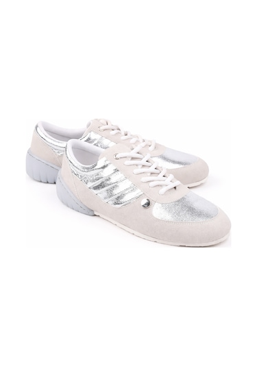 Stato Frame Kadın Sneaker Günlük Rahat Bağcıklı Spor Ayakkabı Gümüş