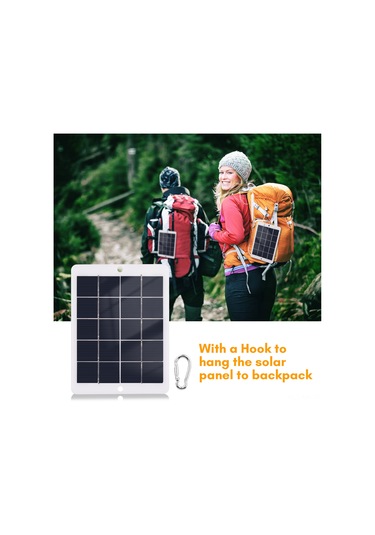 Mufunye 5v 3w Usb Güneş Paneli - Taşınabilir Güneş Şarj Cihazı, 50cm Kablolu, Dağcı Kanca İle