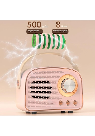 Retro Bluetooth Hoparlör Fm Radyolu Sevimli Mini Hoparlör Tws Müzik Çalarlı Taşınabilir Kablosuz Hoparlör Hifi Stereo TF USB