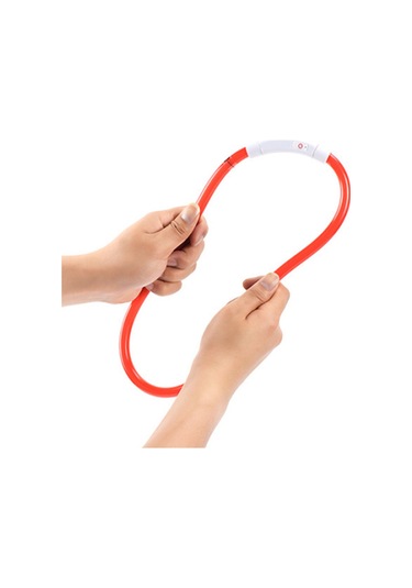 Geekyou M Boyut 35cm Mavi Usb Şarjlı Led Işıklı Köpek Kolyesi - Pvc Malzeme, 3 Işık Modu, Su Geçirmez, Gece Yürüyüşü Güvenliği