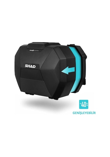 Motosiklet Shad Adventure Yan Çanta Takım Genişleyebilir 38+38 Lt Carbon Renkli