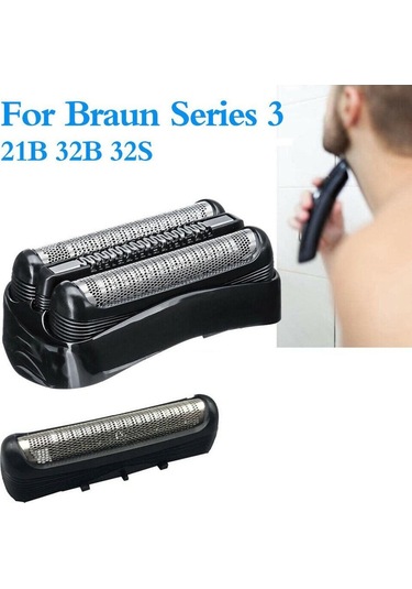 Braun 3 Serisi Erkekler İçin Siyah Değiştirilebilir Tıraş Makinesi Kafası Folyoları Ve Kesiciler