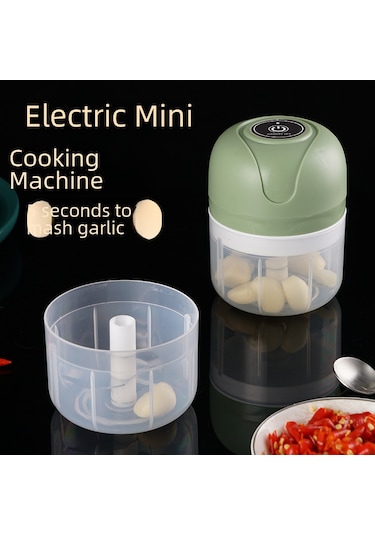 Youmex Mini Elektrikli Sarımsak Kesici - Kablosuz 100ml 4 Bıçaklı Ev & Profesyonel Mutfak Aleti Beyaz Diğer