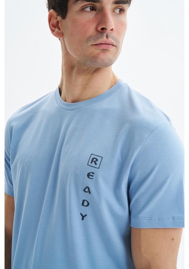 Arma Erkek Regular Fit Yazı Baskılı Süprem Bisiklet Yaka Tişört Y29344472402 Mavi