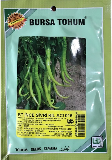 Biber Tohumu İnce Sivri Kıl Acı 25 GR 3000 Adet Tohum