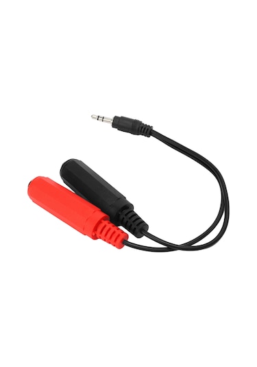 Ximistore9 20cm Uzunlukta Esnek Kordonlu 3.5mm Erkekden Çift 6.35mm Dişeye Ses Adaptörü - Sinyal Kaybı Azaltan, Plug & Play Ses Kablo Dönüştürücü