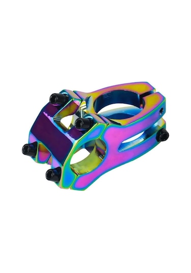 Bisiklet Kısa Gidon Boğazı Wake Alüminyum Rainbow Rengarenk Yedek Parça 31,8mm Açık Gri