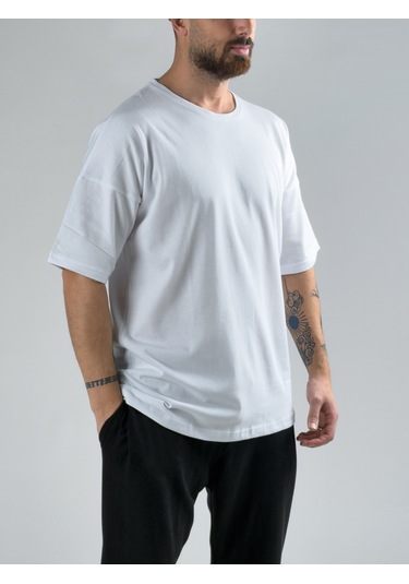 Cocopelli Oversize Beyaz Erkek T-shirt Coc3073