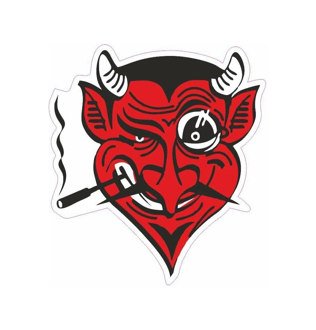 Kabartmalı Şeytan Motor Ve Oto Sticker 7,5x8,5 Cm Ölçüsünde