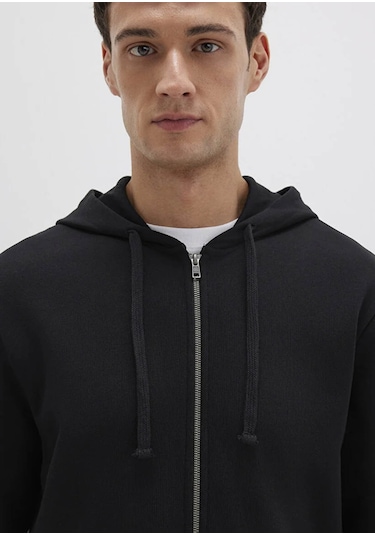 Mavi Kapüşonlu Full Siyah Erkek Sweatshirt M0s10423-900 Siyah