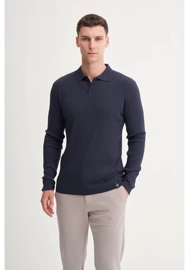 Cazador Premium Slim Fit Viskon Karışımlı Polo Yaka Lacivert Erkek Kazak 33210 Lacivert Cazador Premium Slim Fit Viskon Karışımlı Polo Yaka Lacivert Erkek Kazak 33210 Lacivert