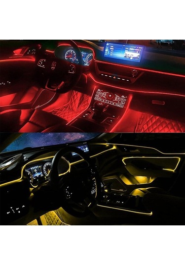 Seametal Rgb Fiber Optik Kiti App Kablosuz Kontrol Otomatik Atmosfer Dekoratif Lamba Araba Led İç Aydınlatma